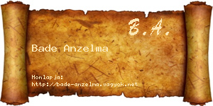 Bade Anzelma névjegykártya